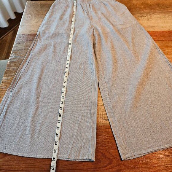 Listicle Striped Wide-Leg Pants - Navy/White - Size Small - Picture 9 of 11